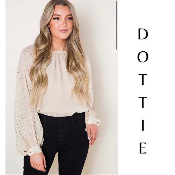 vine & love Tops - Gold Sheer Blouse